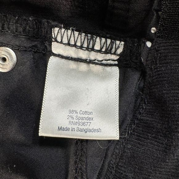 Corduroy Black Pull On Straight Leg Womens 16 Spooky Fall Witchy Comfort Stretch - Picture 7 of 13